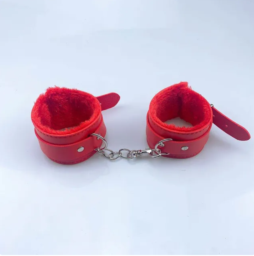 Algemas-Acolchoadas-de-Couro-PU-Acessorios-Sensuais-para-Cosplay-e-Fetiche-Vermelho