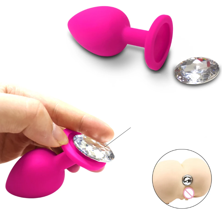 Conjunto de Plug Anal em Três Tamanhos - Silicone Macio e Confortável