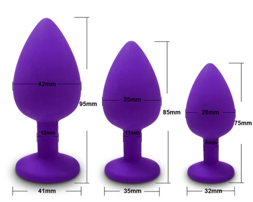 Conjunto de Plug Anal em Três Tamanhos - Silicone Macio e Confortável
