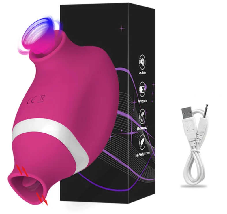 Vibrador-de-Succao-com-Estimulador-de-Lingua-Intensifique-seu-Prazer-Rosa