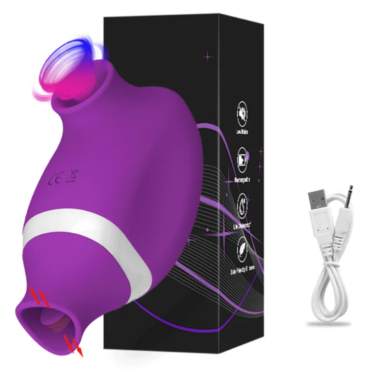 Vibrador-de-Succao-com-Estimulador-de-Lingua-Intensifique-seu-Prazer-Roxo