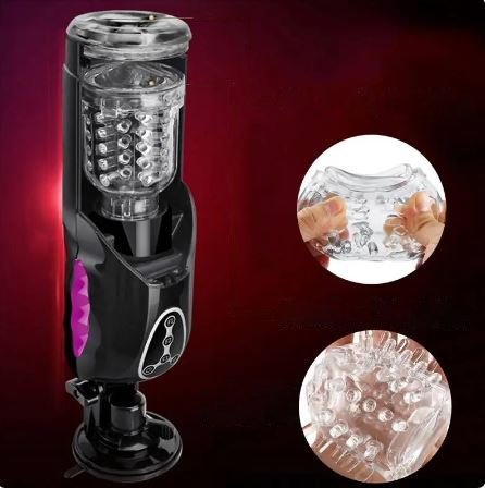 Masturbador Copo Masculino com Sucção Vácuo Rotação Telescópica Aquecimento Real Função Sexo Oral Brinquedo para Adulto