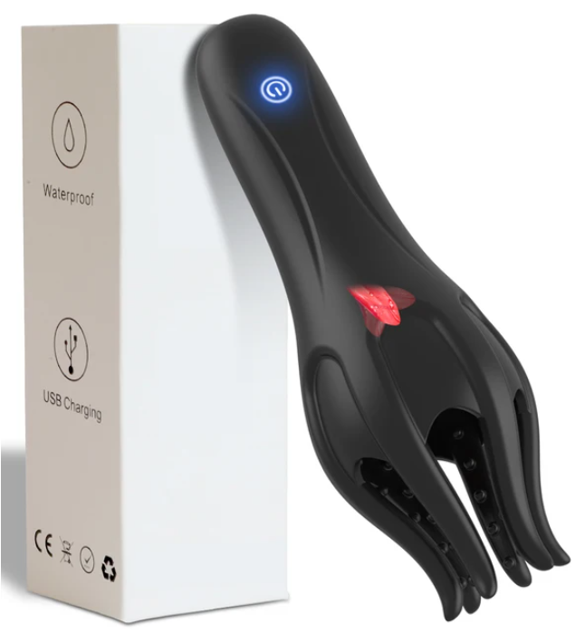 Massageador Automático de Pênis para Homens - Exercitador de Glande, Treinador Vibratório, Sex Toy com Função de Sexo Oral