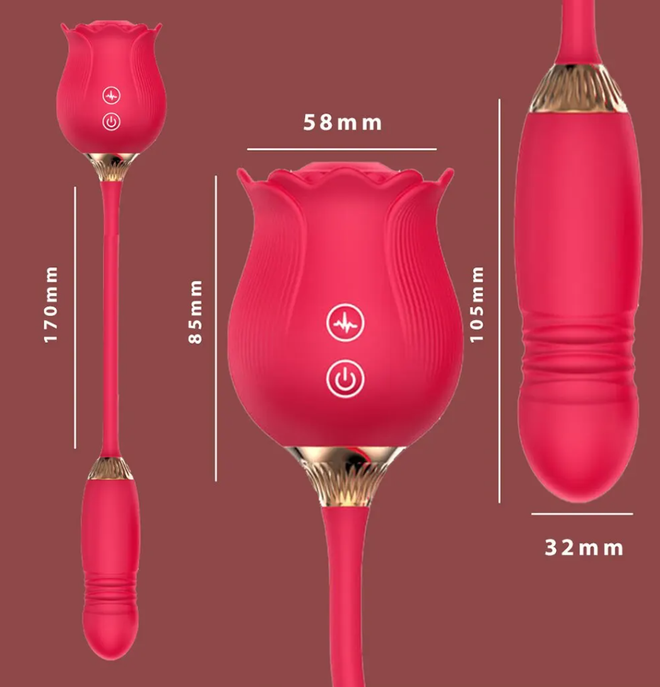 Vibrador de Sucção Rose Toy Estimulador Clitoriano com Tecnologia Avançada, Silicone Seguro e Carregamento USB - Prazer Intenso em 10 Segundos