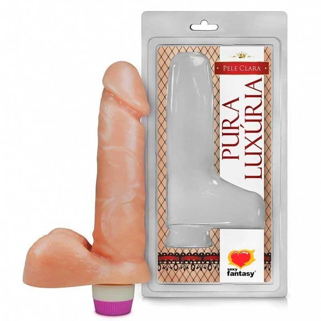 Vibrador Realístico com Escroto 16 x 3,5cm - Falando Daquilo